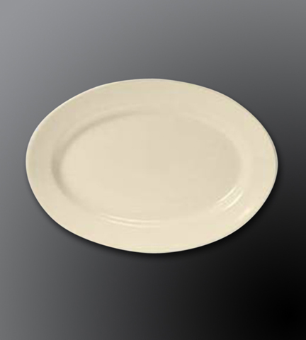Rolled Edge Ceramic Dinnerware Dover White Oval Platter 8.375"L x 6"W